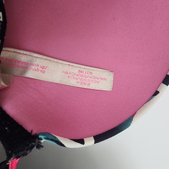 PINK LOT OF‎ 2  Bras Rainbow Logo And Floral B&W - Picture 9 of 9